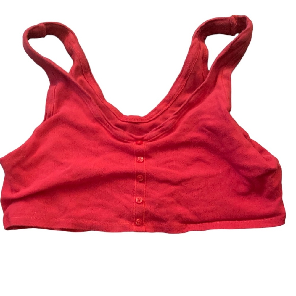 Red Aerie crop top with buttons